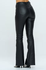 Coated Pu High Waist Pants