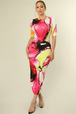 Sienna Multiprint Sleeve Dress