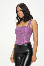 Purpple Sequins Lined Top