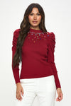 Knit embellished sweater