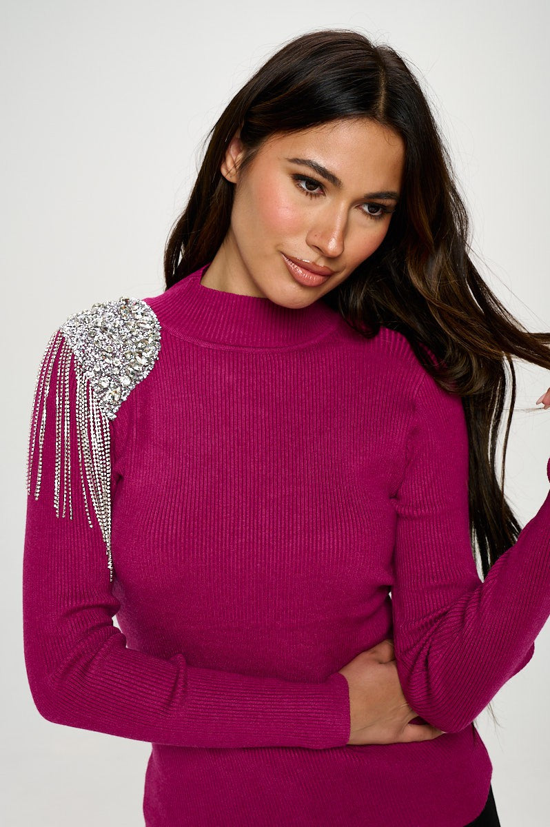 Magneta Embellished Crystal Sweater