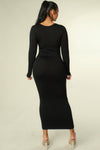 Black Ribbed Bodycon Dress