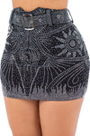 Rhinestone Mini skirt