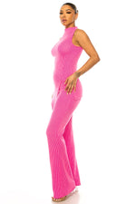 RibbedTwo Piece Hot Pink Set