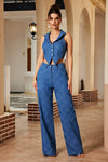 Denim Vest Pants Set