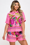 Pink Printted Short and Shirt Set