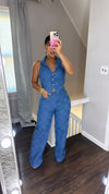 Denim Vest Pants Set