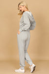 Long Sleeve Elastic Waist Jumpsuit