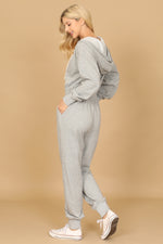 Long Sleeve Elastic Waist Jumpsuit