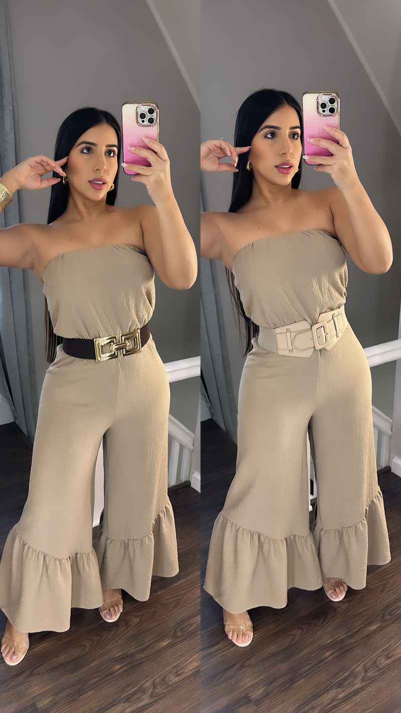 Taupe Tube Jumpsuit