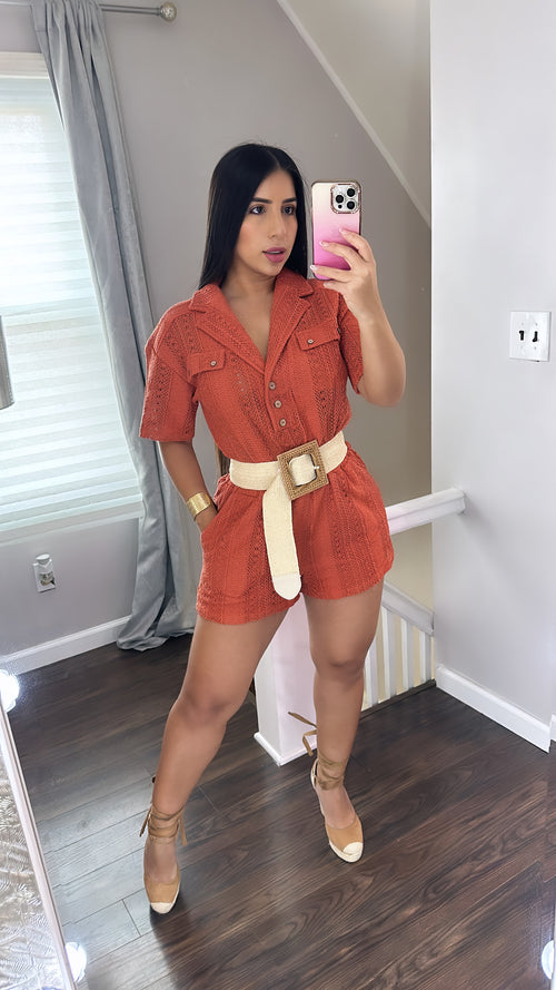 Rust Knit Romper