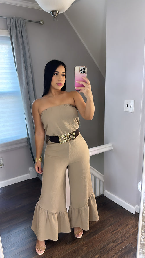 Taupe Tube Jumpsuit