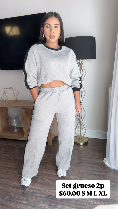 Thick Sweats Sweater Gray Set