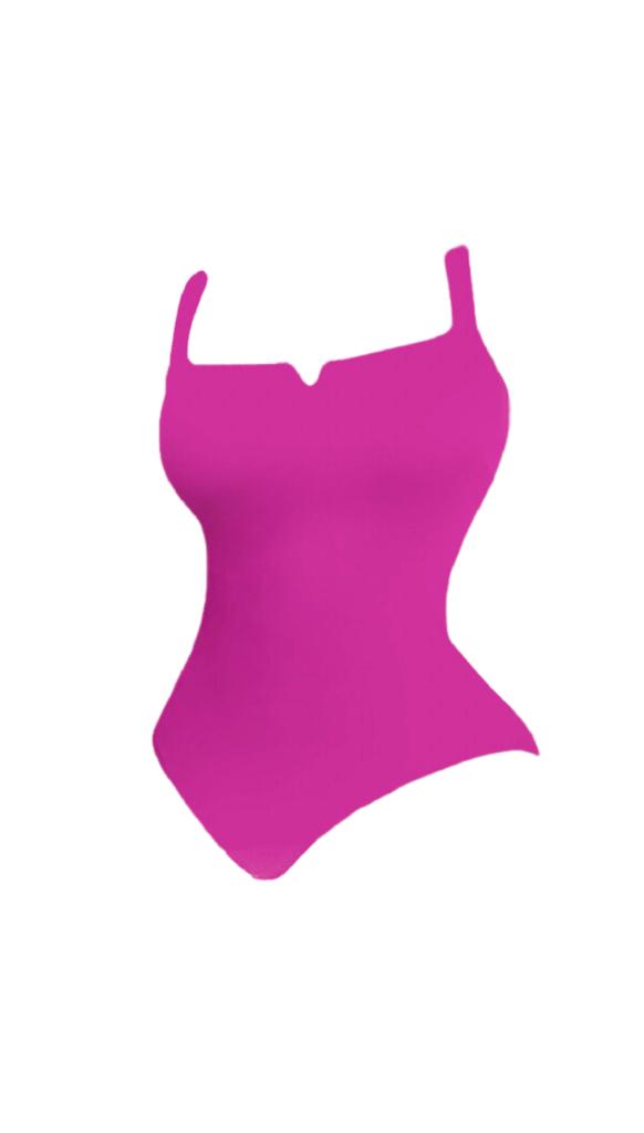 Square Neckline Fuchsia Slimming Bodysuit