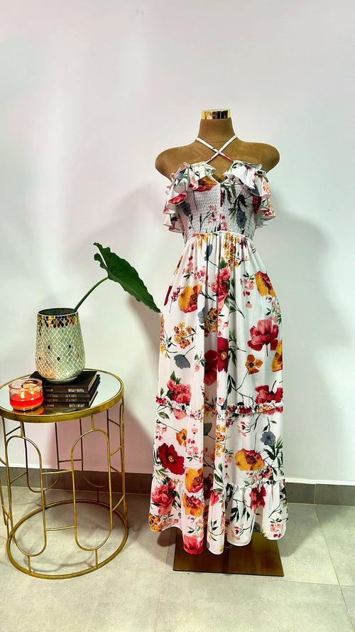 White Floral Maxi Dress