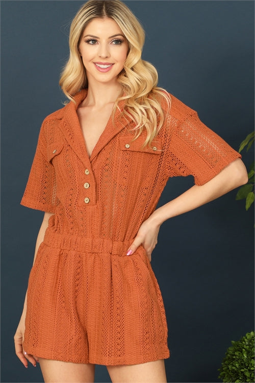 Rust Knit Romper