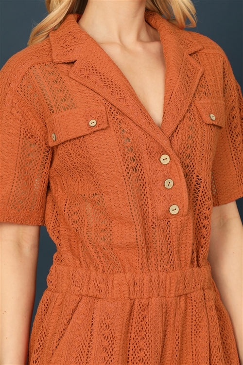 Rust Knit Romper