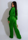 Kelly Green Velvet Jacket and pants set