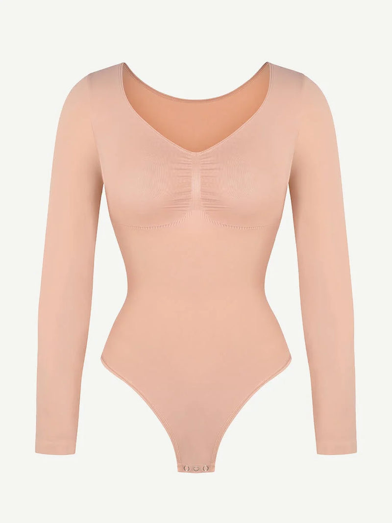 Classic Fit V Neck Long Sleeve Bodysuit