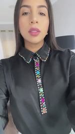 Black Embellished Blouse