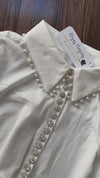 White Rhinestone Embellished Top