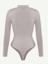 Gray Turtle Neck Long Sleeve Bodysuit