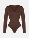 Dark Brown Waist Shaping Tummy Control Seamless Bodysuit