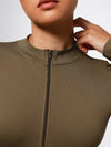Seamless front Zipper Long Sleeve