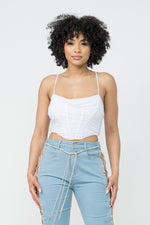 White Mesh Crop Top