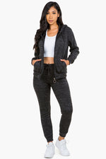 Two Piece Jogger and Zip up Hoodie Set