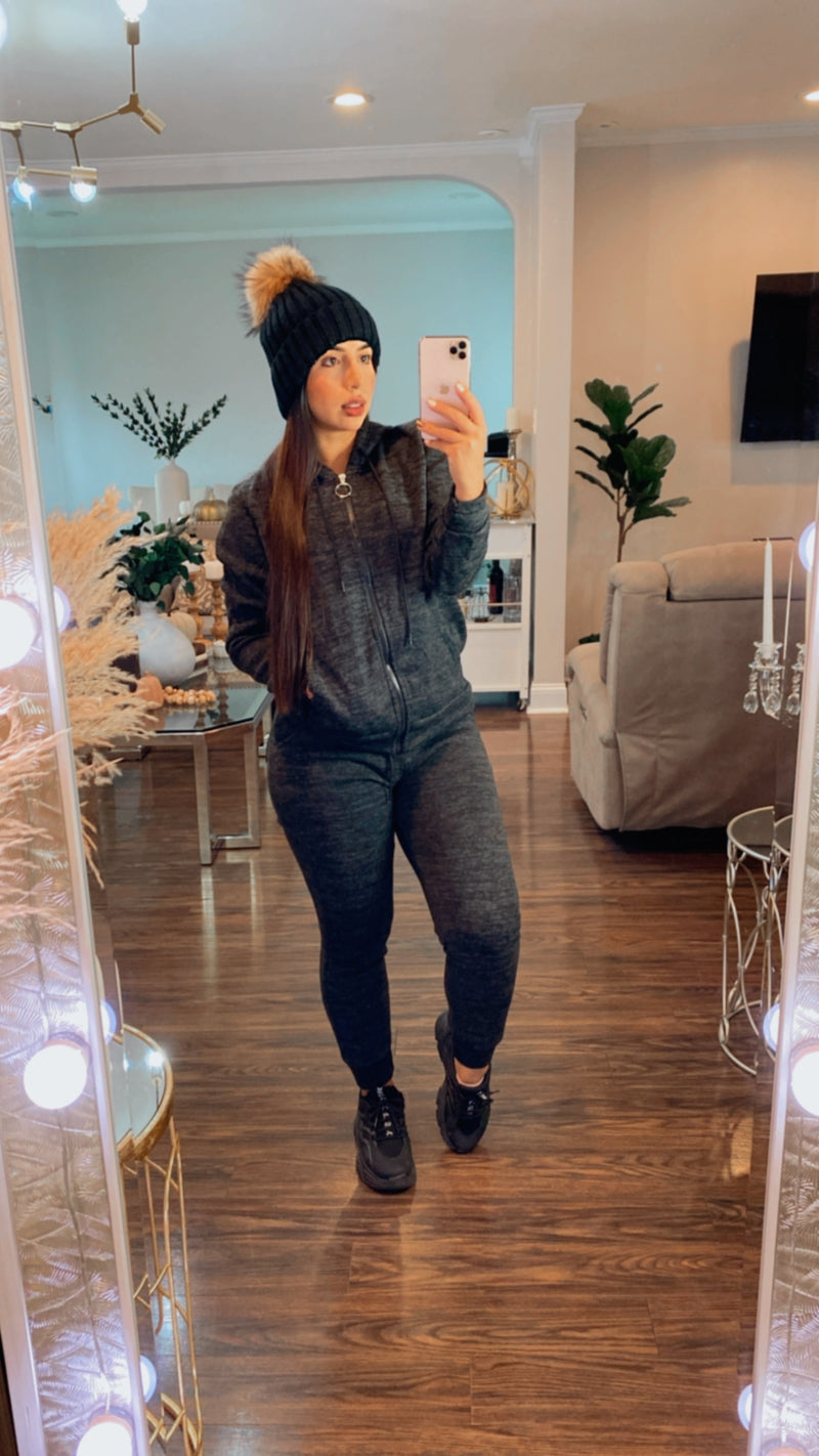 Two Piece Jogger and Zip up Hoodie Set