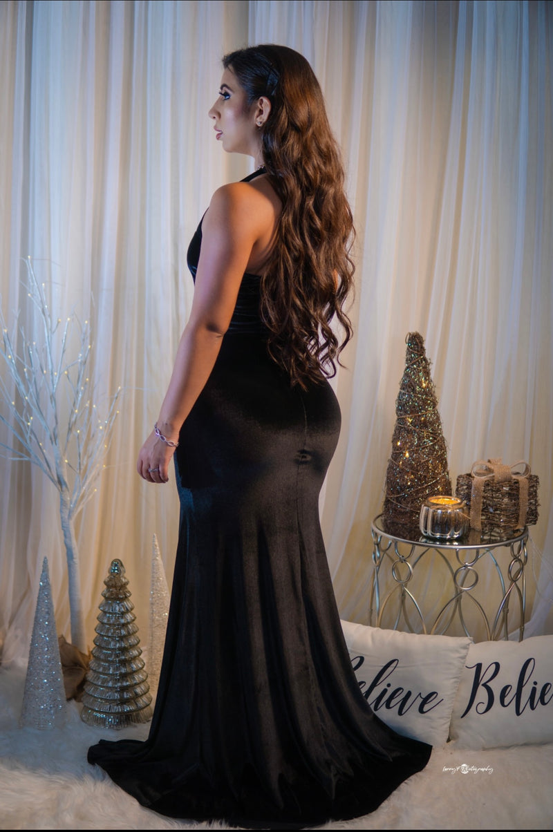 Velvet maxi dress