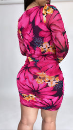 Floral Rouched Bodyscon Dress