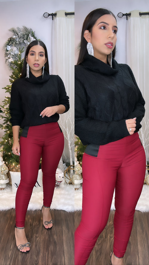 Black Cowl Neck Neck Sweater