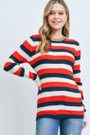 Navy Red Stripes Sweater