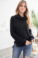 Black Cowl Neck Neck Sweater