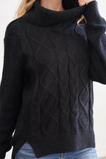 Black Cowl Neck Neck Sweater