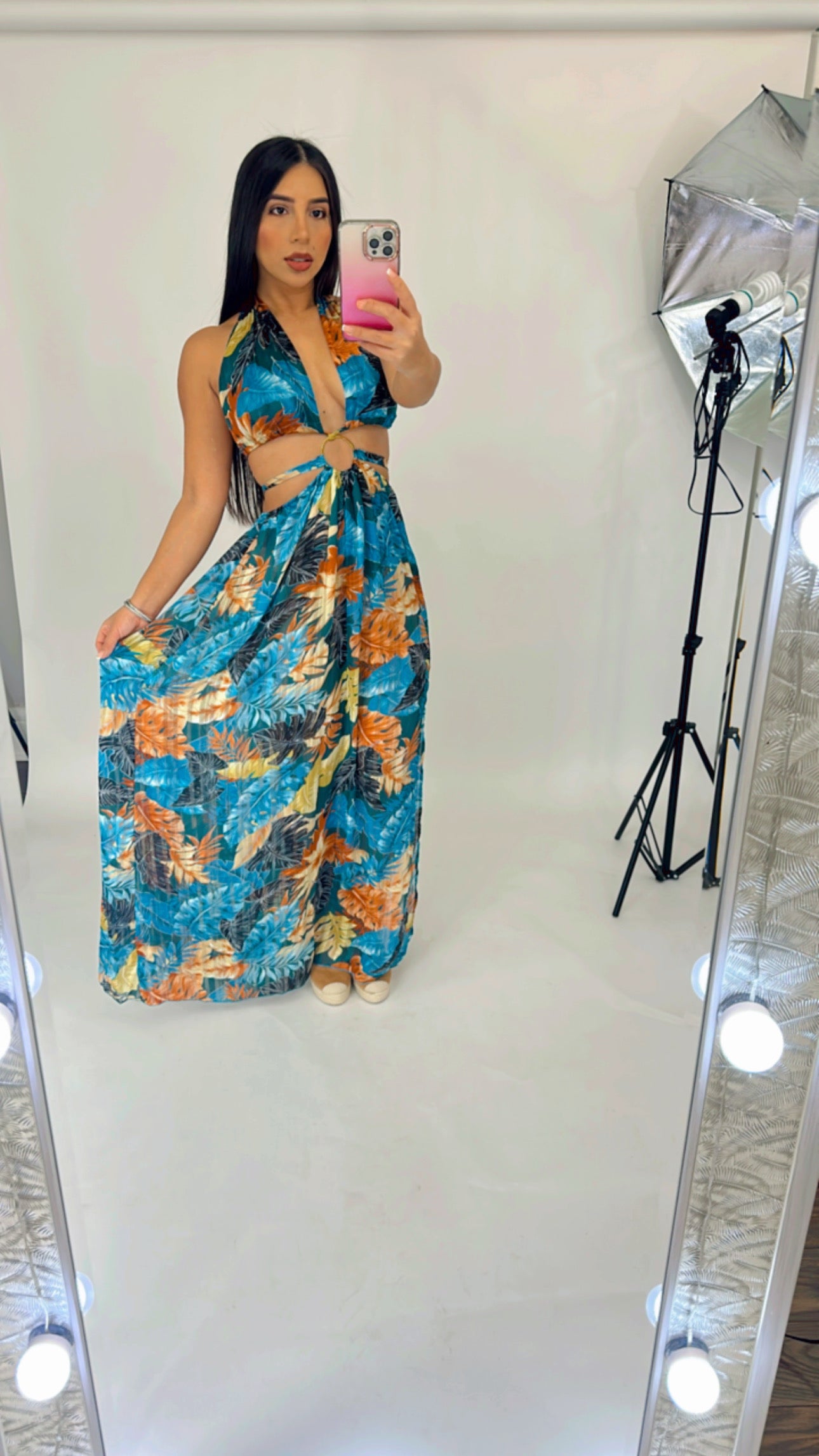 high split halter maxi dress ASOS DESIGN halter maxi dress with extreme thigh slit in black