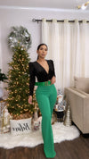 Green High Waist Pants