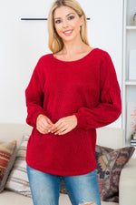 Red Twisted Back Sweater